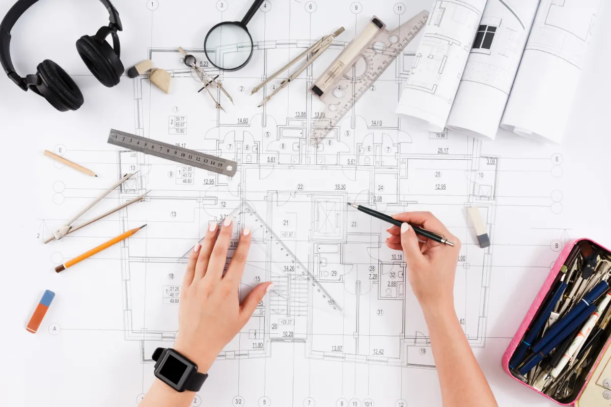 arquitecta presentando plano de reforma de una casa - Reformas COAN