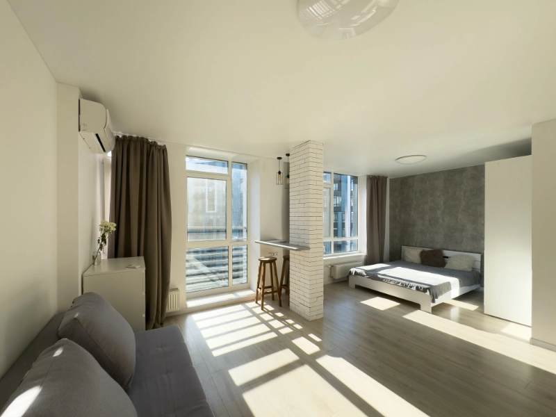 reforma integral en Sants - apartamento: salón y habitación reformas en Sants, reformas integrales en Sants